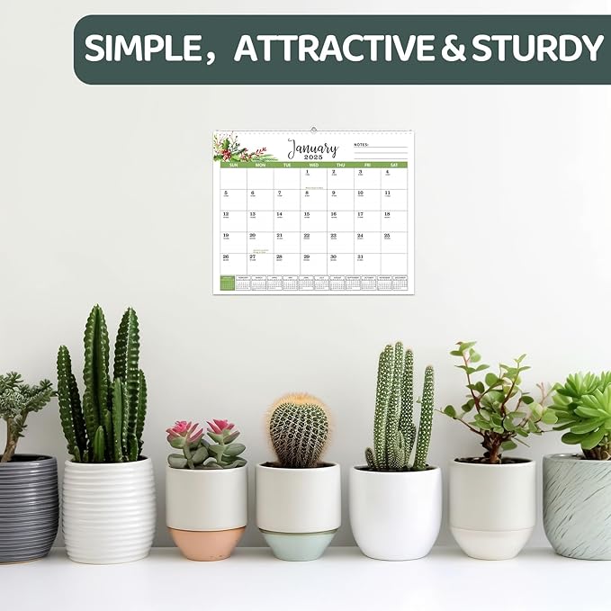2025 Wall Calendar, 18 Months Calendar, Jan. 2025 - June 2026, 14.6'' x 11.8'', Desk Calendar 2025 with Large Blocks, Ideal 2025 Calendar for Home, Office, Classroom, or Business Planning