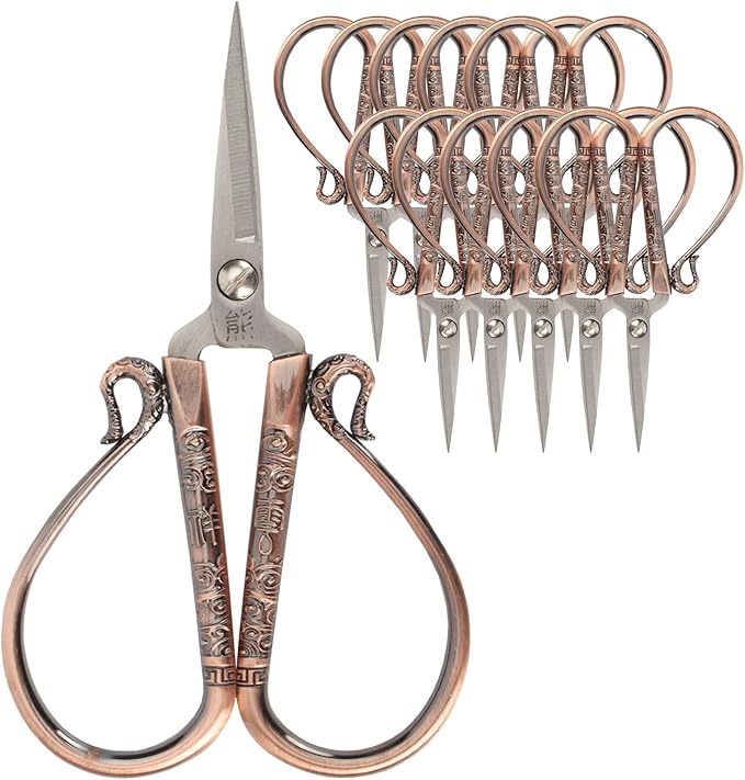 JubileeYarn Classic Chinese Small Embroidery Craft Scissors - Copper - 10 Scissors