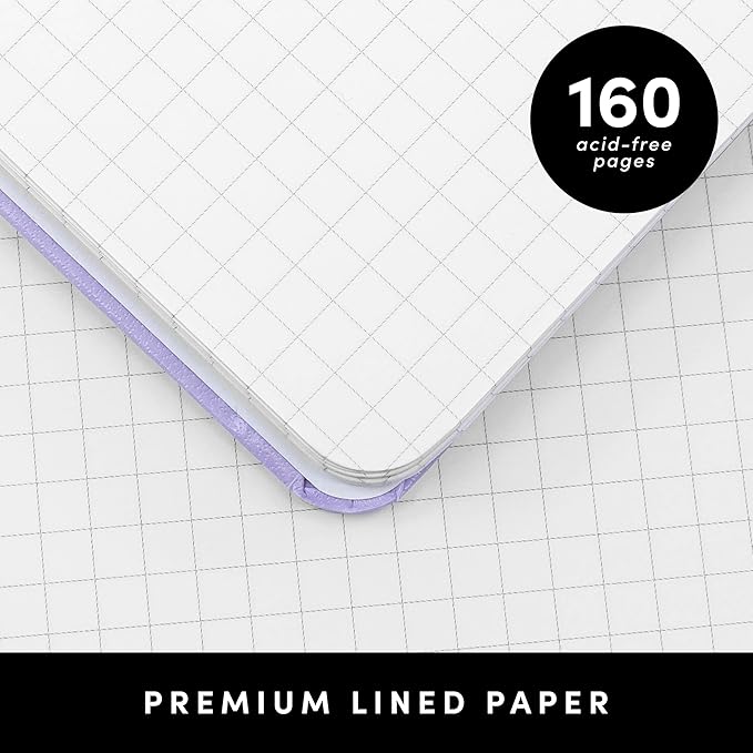 PAPERAGE Graph Paper Spiral Notebook & Journal, (Burgundy), 160 Pages, Medium 5.5 inches x 8 inches - 100 GSM Thick Graphing Paper, Hardcover, Double-Wire Grid Spiral Notebook