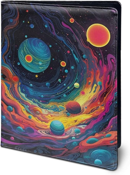 Cozeyat Earth Planet Clipboard Folder Portfolio, A4 Leather Padfolio Clipboard, Business Portfolio Clipboard Folder Professional Portfolio for Interview Resume Office Conference