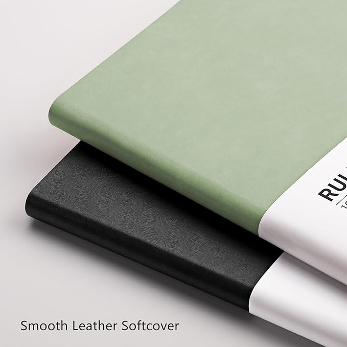 RETTACY Journaling Notebooks, B5 Lined Journal Notebook with 320 Numbered Pages, 7.6" × 10", Medium Size, Journal Notebook for Writing, Work, School, Leather Softcover, 100 GSM Thick Paper (Mint)