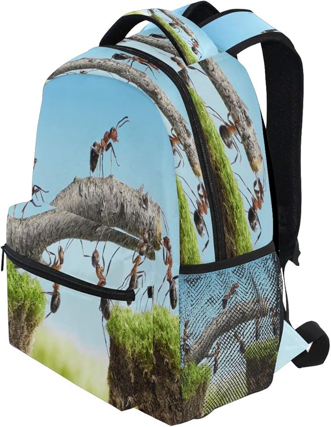 Blueangle Ant Team Backpack for Boy Girl Teens, Water Resistant School Backpack Lightweight Bookbag Casual Backpack