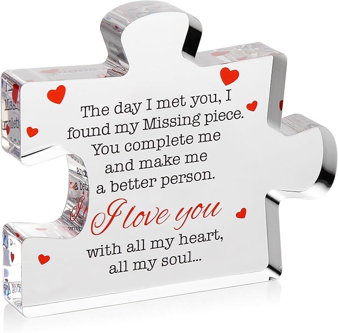 Valentines Day Gifts - I Love You Gifts for Him, Her - Acrylic Puzzle Printed Message - Birthday, Wedding for Boyfriend, Girlfriend - I Love You Presents for Husband, Wife