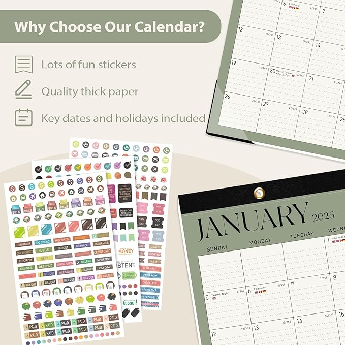 Desk Calendar 2025, January 2025 to June 2026, 18 Months, Large Size 17" x 12" Desktop/Wall Monthly Calendar with To Do List, Personal Desk Calendar Planner for Home, School, Office