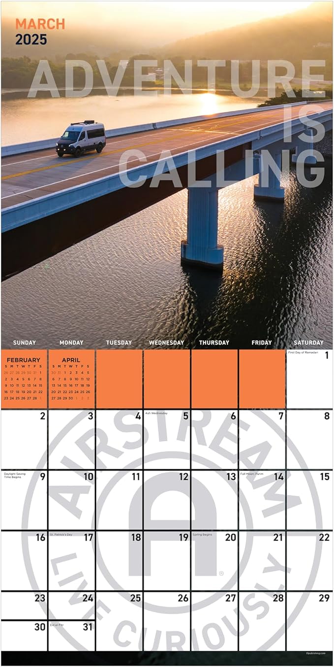 TF PUBLISHING 2025 Airstream: Live Riveted Wall Calendar Case of 48 - Large Grids for Appointments and Scheduling - Vertical Monthly Wall Calendar 2025 - Premium Matte Paper - 12" x 12"