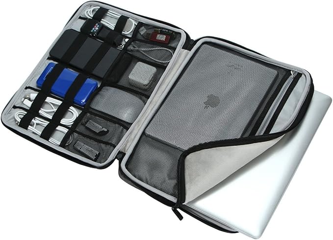 iCozzier 13-13.3 Inch Handle Electronic Accessories Strap Laptop Sleeve Case Bag Protective Bag for 13" MacBook Air/MacBook Pro/Pro Retina Sleeve – Grey