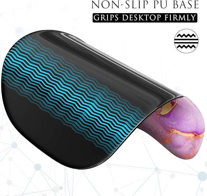 MROCO Ergonomic Mouse Pad with Gel Wrist Rest, Comfortable Mousepad with Smooth Wrist Support Surface and Non-Slip PU Base for Pain Relief, Computer, Laptop, Office & Home, 9.4 x 8.1 in, Pink Marble