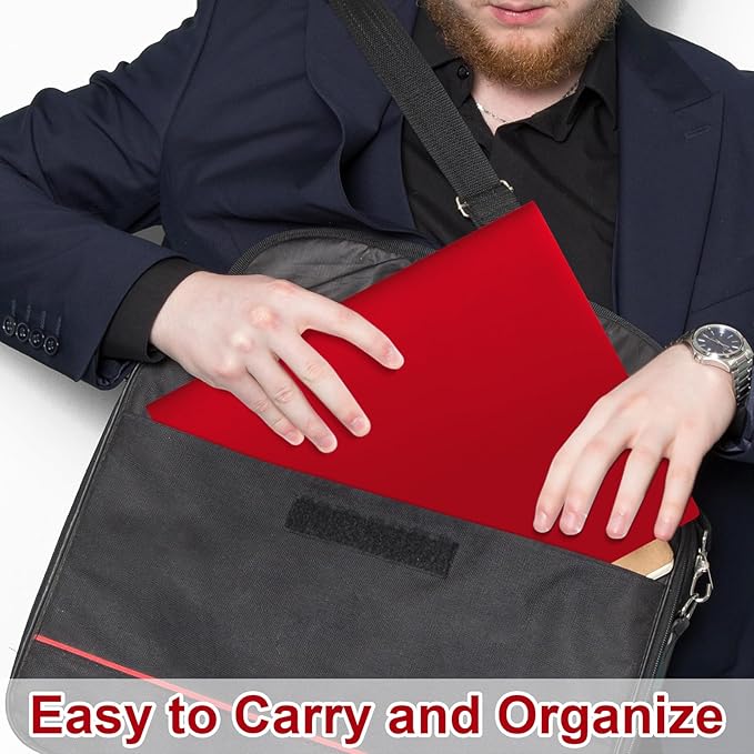 12-Pack Plastic Folders with Pockets,2-Pocket Poly Folders Holds 8-1/2" x 11" Paper for School/Office/Home, Red