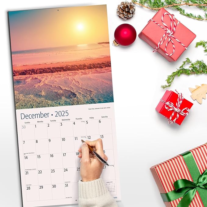 RED EMBER Gorgeous Sunsets 2025 Wall Calendar 12 Month | 12" x 24" Open | Thick & Sturdy Paper | Giftable | Calendar 2025