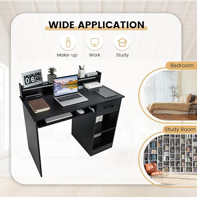 Giantex 2-Tier Office Desk, Black