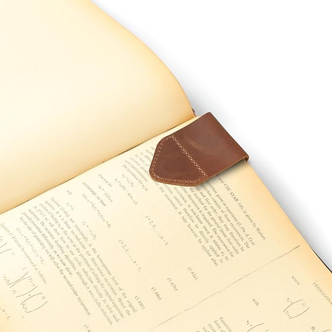 Londo Genuine Leather Handmade Bookmark (Set of 2) (Magnetic, Camel)