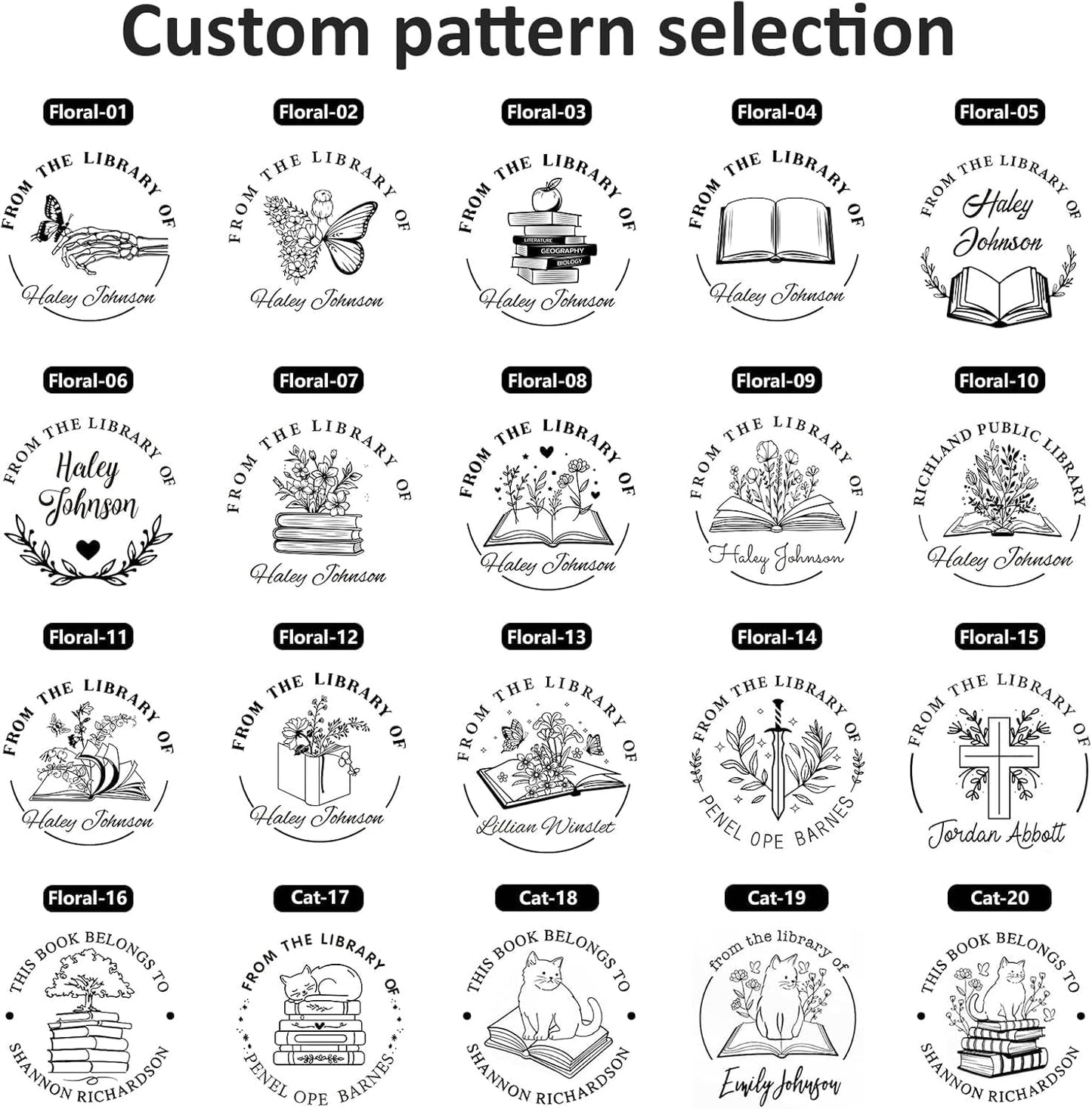 Custom Ink Stamp | Personalized Self Inking Stamp Gifts for Book Lovers, Readers, Teachers | 5 Ink Colors (Design-01)