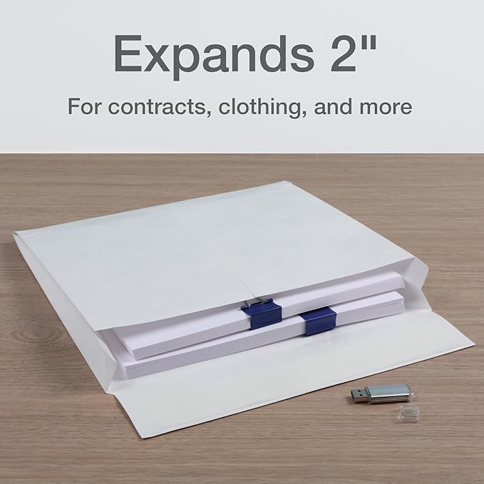 Quality Park Survivor 10 x13 Inch Catalog Envelopes made w/ 14 lb DuPont Tyvek, Expands 2", Peel and Seal Self Seal Closure, White, 100/Box (QUAR4430)