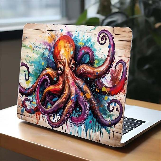 Compatible with 16 Inch MacBook Pro A2141, Colourful Octopus Hard Plastic Shell Cover Case