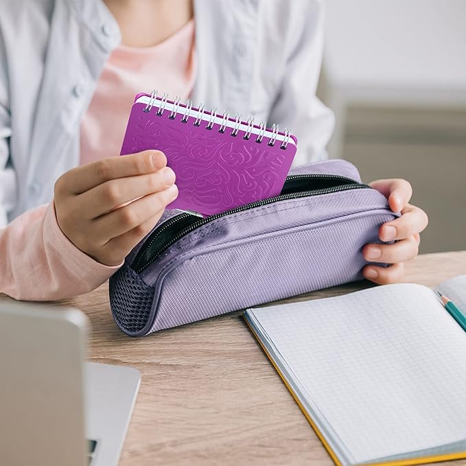 Zonon 2 Pcs Mini Password Book with Alphabetical Tabs Metal Password Keeper Book Portable Organizer Elegant Mandala Pattern Notebook with Pen, Spiral Bound for Information(Black, Purple)