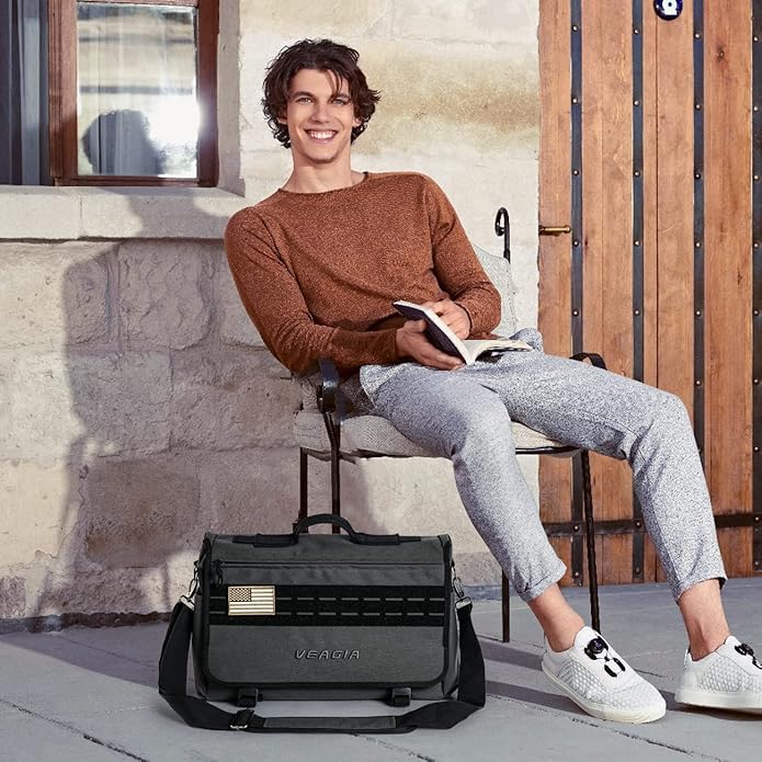 VEAGIA Messenger bag Laptop bag Briefcase Molle system Tactical style Detachable shoulder strap Shoulder Bags