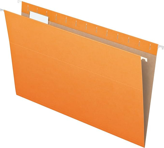 Pendaflex Recycled Hanging Folders, Legal Size, Orange, 1/5 Cut, 25/BX (81627)