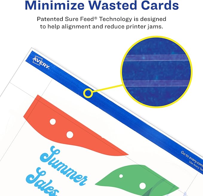 Avery Printable Postcards with Sure Feed Technology, 4" x 6", Matte White, 100 Blank Postcards for Inkjet Printers (8386)