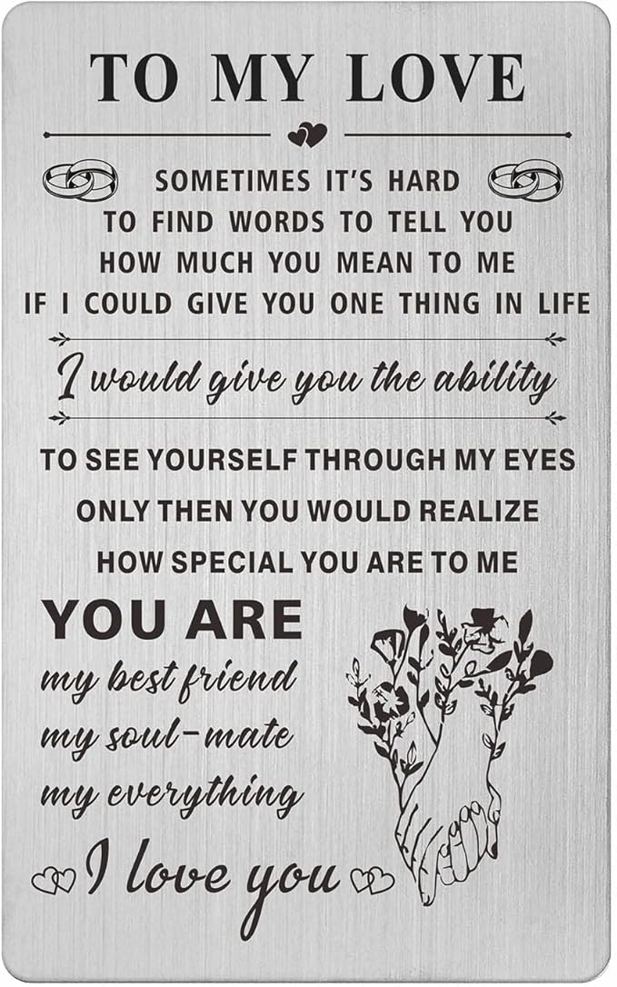 Resdink I Love You Gifts for Her Women, Romantic Wedding Anniversary Card for Girlfriend Wife, Female Love Valentines Day Birthday Gifts Card Woman Mini Note from Husband Boyfriend