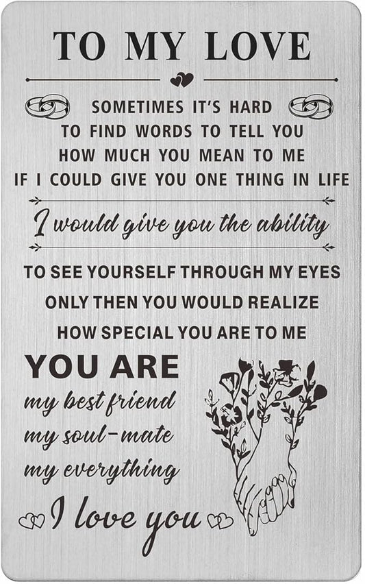 Resdink I Love You Gifts for Her Women, Romantic Wedding Anniversary Card for Girlfriend Wife, Female Love Valentines Day Birthday Gifts Card Woman Mini Note from Husband Boyfriend