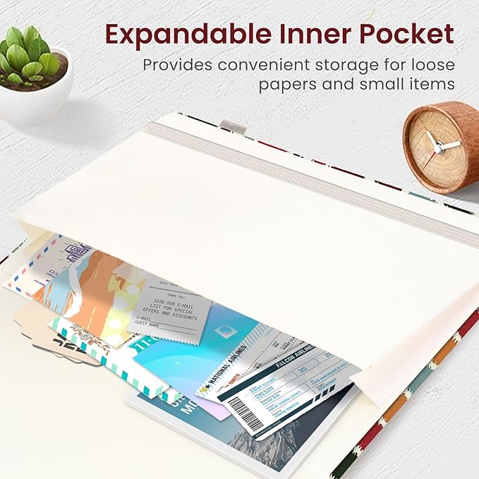 Bullet Dotted Journal Notebook for Women & Men, Hardcover Leather Journal for Writing, A5 Bullet Journaling Notebook for Work & Sketching, Perfect for Office School Home Supplies, 160 Pages, Retro Argyle