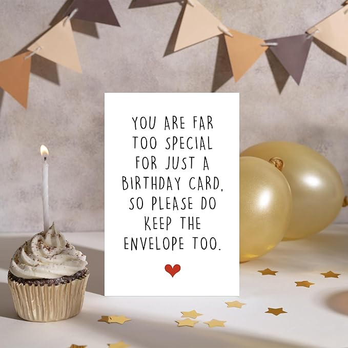 Funny Birthday Cards for Friends, Hilarious Birthday Card for Him Her, You Are Far Too Special For Just A Birthday Card So Please Do Keep The Envelope Too