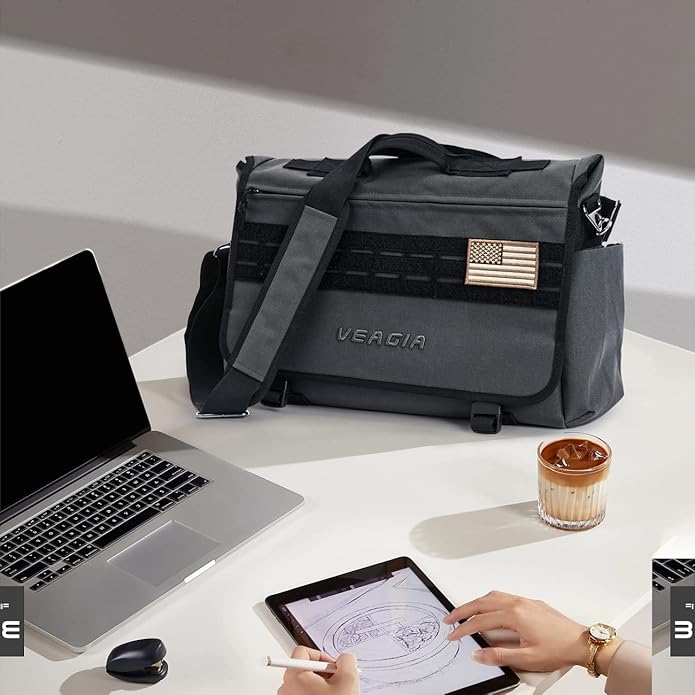 VEAGIA Messenger bag Laptop bag Briefcase Molle system Tactical style Detachable shoulder strap Shoulder Bags