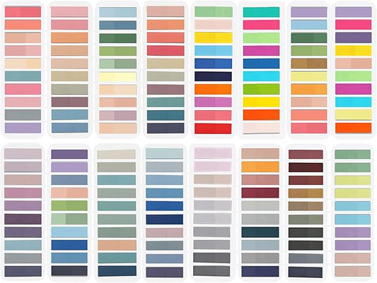 ELII 3200pcs Books Tabs for Annotating,Sticky Tabs Clear Sticky Notes, Morandi Page Markers for Notebooks, Multi-Colored Writable and Repositionable Book Flags Strip (3200pcs)