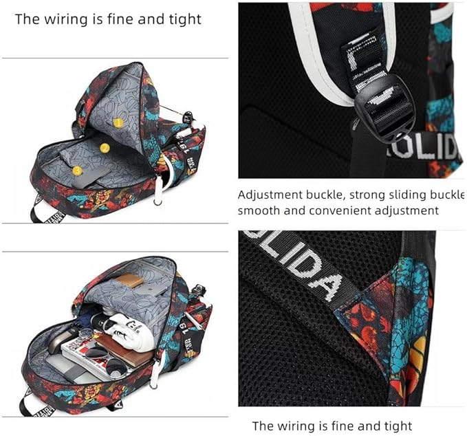 Soccer Superstar M-essi-10 Multifunctional Laptop Backpack Teenage Travel Backpack Fans Schoolbag (C)