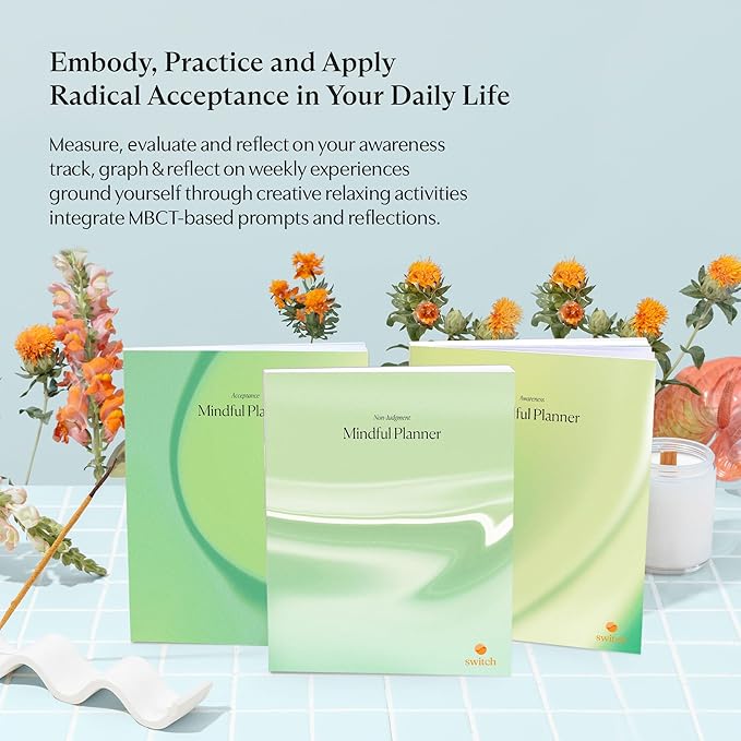 Switch Research Complete Mindfulness Planner Bundle - 3 Planners - Evidence-Based Life Organizer Set - 93-Day Goal Planner Collection to Develop Radical Acceptance - Daily planner With Prompts Bundle