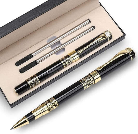 YIVONKA Ballpoint Pen Black Refill,business pens,Luxury Pen,Best Ball Pen Gift Set for Men & Women Professional Executive,Office,Nice Pens Classy Gift Box (Black)