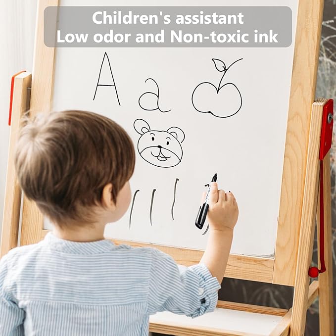 SFAIH Dry Erase Markers Fine Tip - 12 Pack Whiteboard Markers Dry Erase For Kids Adult Low Odor, Black Dry Erase Markers Fine Point For Home Classroom