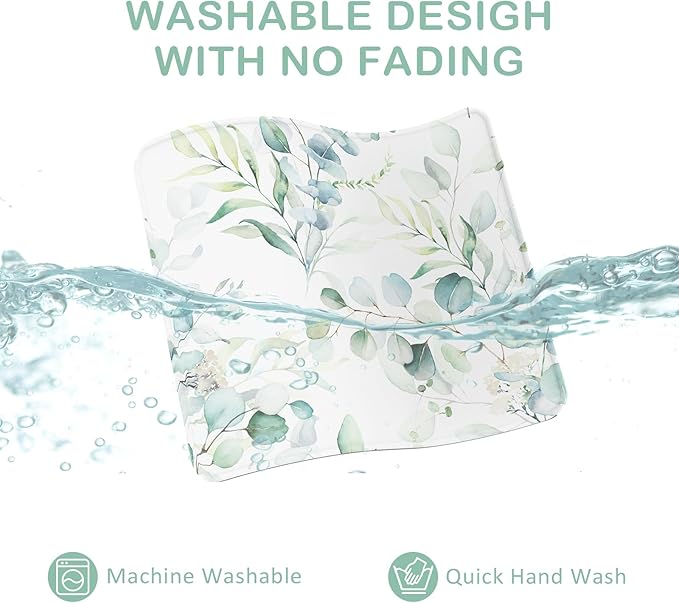 eulps Mouse Pad with Stitched Edge, Multiple Patterns Computer Mouse Pads with Non-Slip Rubber Base, Washable Cloth Mousepad, for Gaming, Laptop, PC (Leaves)