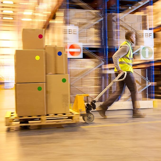 ChromaLabel 3 Inch Round Label Permanent Color Code Dot Stickers, 500 Labels per Roll, Green