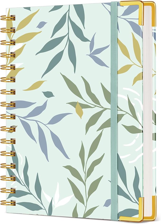 Aesthetic Spiral Notebook Journal for Women, 160 Pages Lined Notebooks 5.75” x 8.38”, A5 Hardcover Spiral Journals with 100 GSM Thick Paper, Cute College Ruled Notebook for Writing Work School