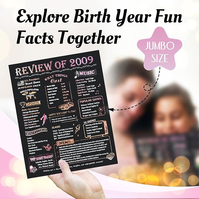 Sweet 16th Birthday Card for Girls Daughter,Jumbo Pop Up Sweet 16th Birthday Cards for Granddaughter Sister, Sweet 16th Birthday Decorations for 16 Year Old Girl Daughter Funny Birthday Gifts, Review of 2009, Pink