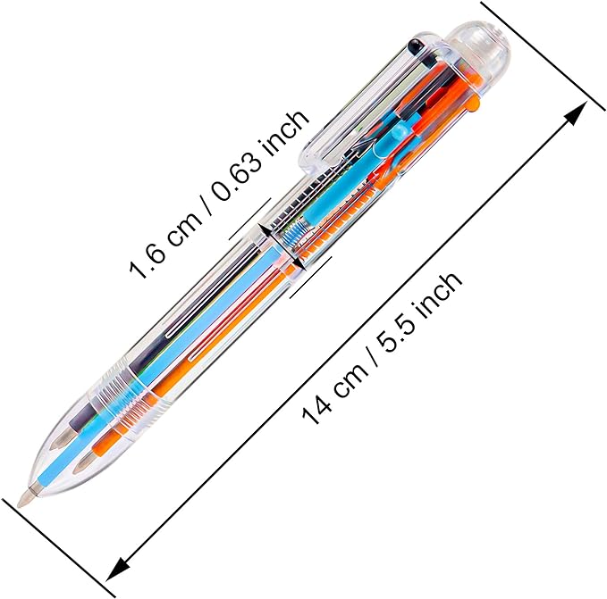 IHPUKIDI 48 Pack 0.5mm 6-in-1 Multicolor Ballpoint Pen, 6 Color Transparent Barrel Retractable Ballpoint Pens for Office School Supplies Students Gift