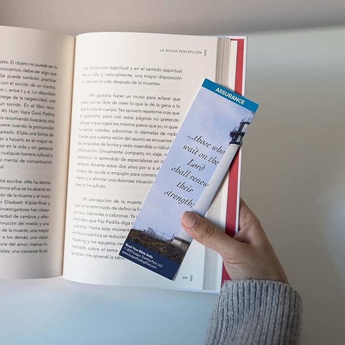 Christian Bookmark with Bible Verse, Pack of 25, Assurance Themed, Those Who Wait on the Lord Shall Renew Their Strength, Isaiah 40:30-31