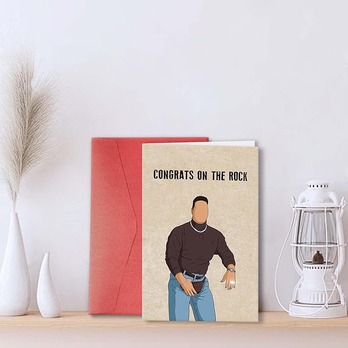 Funny Engagement Gifts for Woman Man, Cool Engagement Card for Couples, Wedding Congratulations Card for Bride Groom, Congrats Wedding Card, Congrats on the Rock