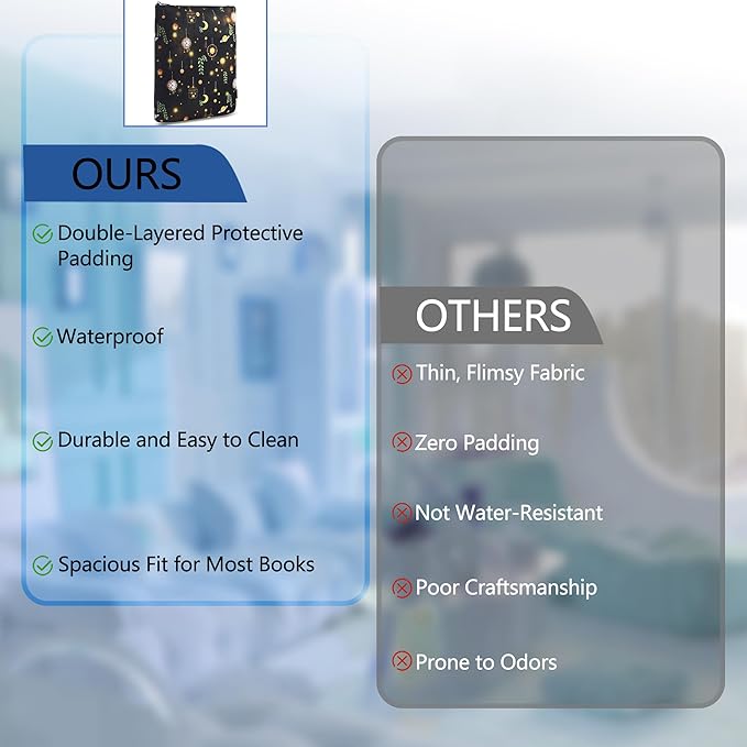 Book Sleeve for Book Lovers, Bookish Book Protector, Book Covers for Paperbacks, Washable Fabric, Book Sleeves with Zipper, Medium 11 Inch X 8.7 Inch