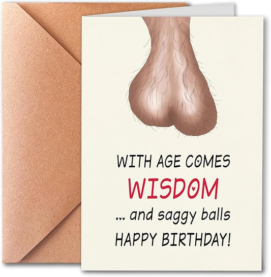 Funny Rude Adult Themed Perfect for Birthdays, Funny Anniversary Card for Husband and Boyfriend, Witty Joke Best Wishes Celebration Card, Perfect for Friends, Family, Spouse