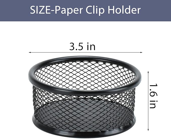 Pen Holder Desktop Pencil Organizer Metal Mesh Pen Cup Paper Clip Holder Memo Pad Holder Stationary Organizer for Desk 3 Pieces of a Set