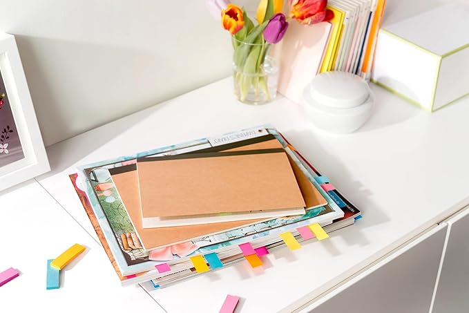 Post-it Page Markers, Assorted Bright Colors, 1/2 in x 2 in, 50 Markers/Pad, 10 Pads/Pack (670-10AB)