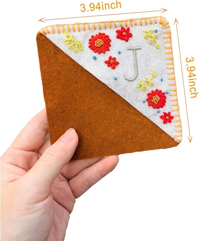 Personalized Hand Embroidered Corner Bookmark, Bookmarks for Women, Personalized Bookmark for Books, Cute Flower Book Mark, Hand Stitch Gift for Women for Book Lovers by HNQCPCVU (Z, White)