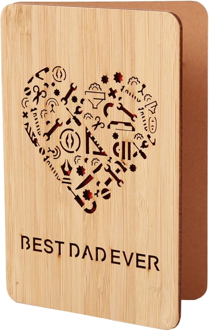 Tools Patterns Best Dad Ever Gifts Card,Fathers Day Cards from Kids,to Say Happy Anniversary,Birthday,Gift for Dad from Daughter and Son, Wife