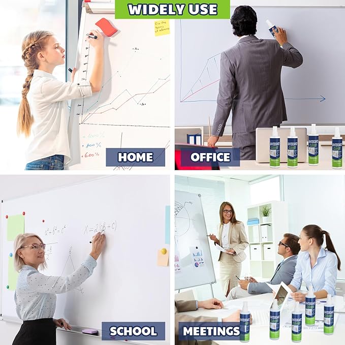 6 Pack Whiteboard Cleaner 8.5oz Dry Erase Board Cleaner White Board Cleaning Spray Dry Erase Cleaner Spray Removes Stubborn Marks from Whiteboard Chalkboard