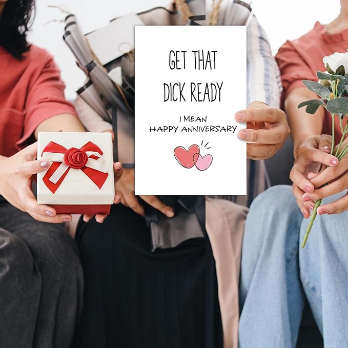 Hilarious Anniversary Card for Husband, Happy Anniversary Card Gift, One Year Cardstock for Boyfriend, (Get that Ready)