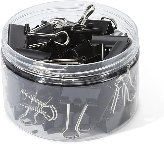 Binder Clips,Mini Binder Clips, Paper Clips (60Pcs) 0.6 Inch,Black Metal Paper Clamps for Office, Home, School