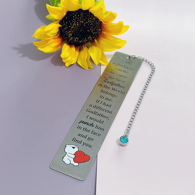 Godfather Bookmarks Fathers Day Gift Bookmarker Appreciate Birthday Present Men Retirement Appreciate The Best Godfather in The World Family Love Keepsakes Christmas Thanksgiving Book Accessory
