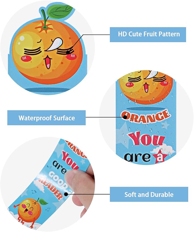 30 Pieces Fruit Paper Bookmarks,Inspirational Book Makers for Students Reading Lovers,Cute Book Page Marks for Kids Teens, Creative Page Clips for Game Prizes School Gifts(15 Styles,15x4cm)